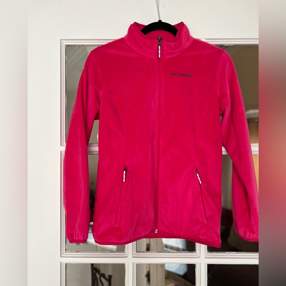 Columbia kids girls zip up fleece jacket size L